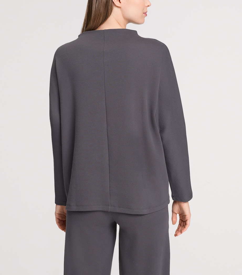 Hanro Womens High-Neck Sweatshirt Dark Sesame Image 5