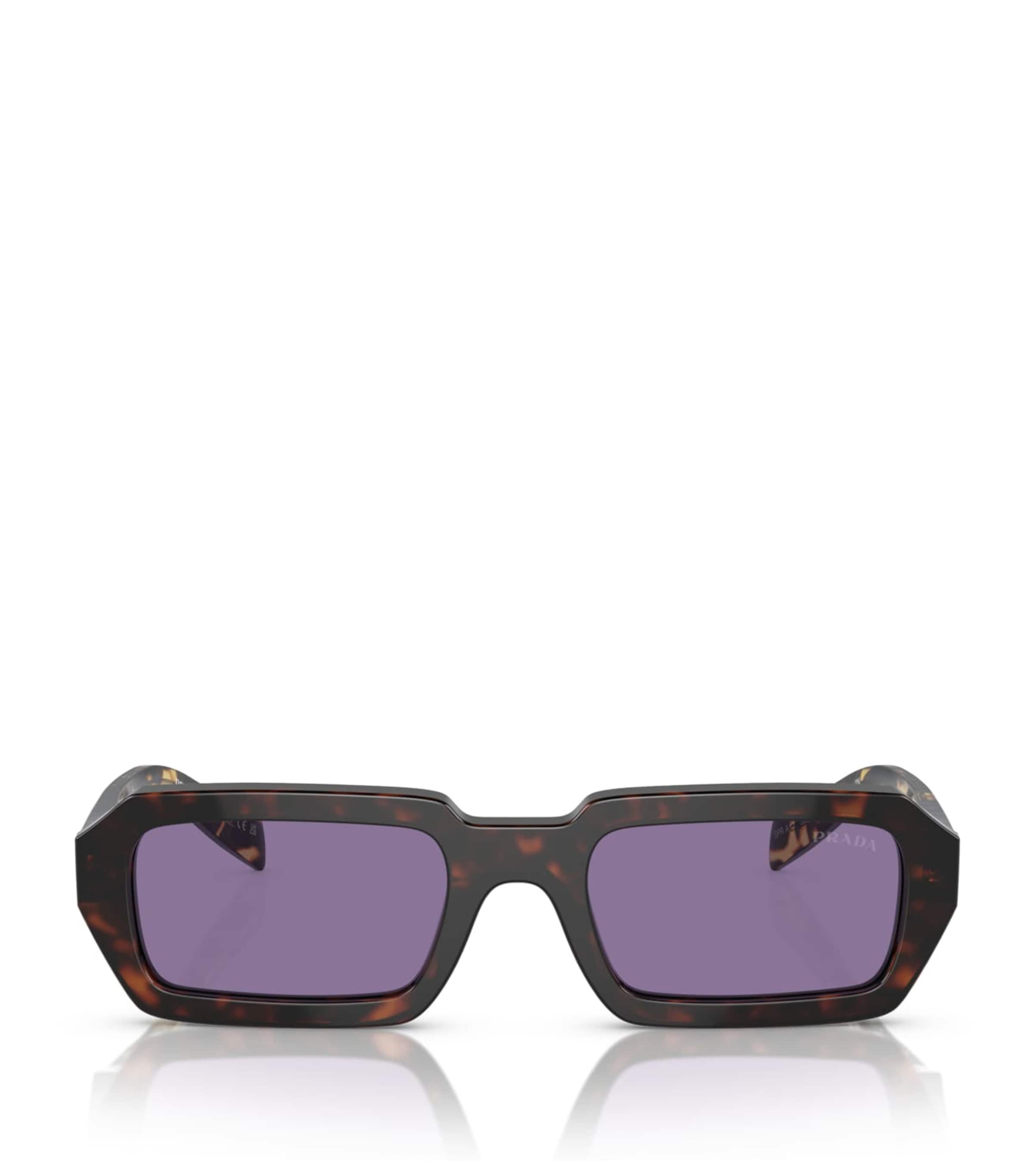 Prada Tortoiseshell-effect Rectangular Sunglasses In Multi