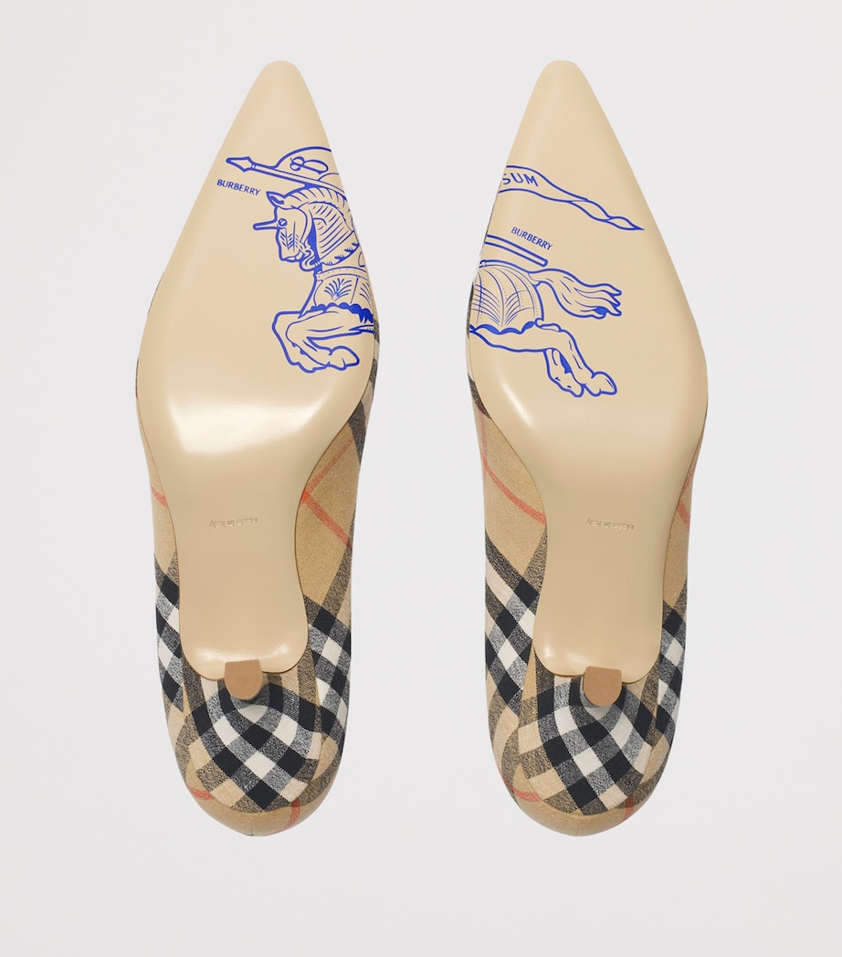 Linen Check Dame Pumps 55 SAND IP CHECK Image 5