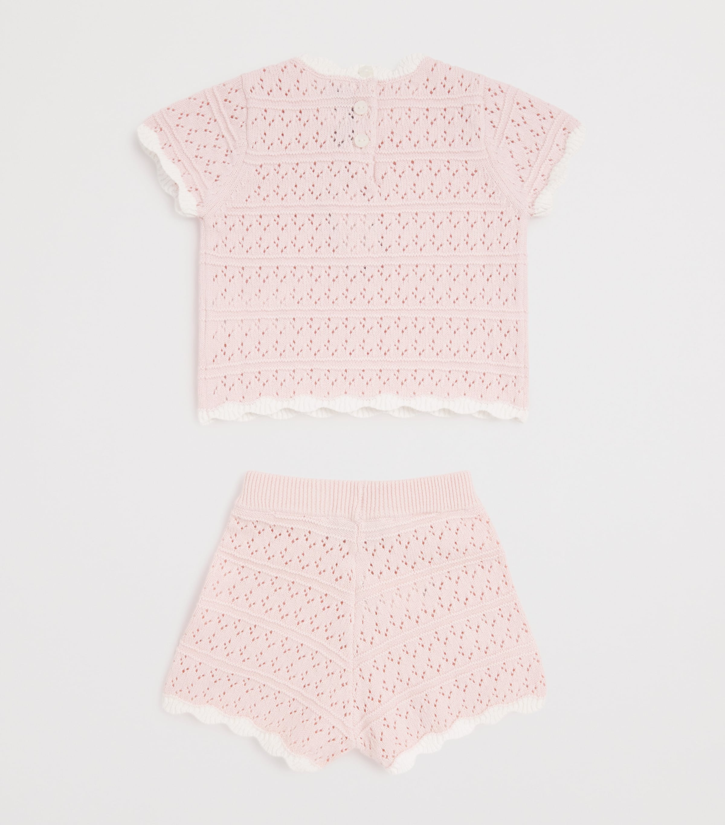 Cotton Crochet Top and Shorts Set (3 Months-4 Years) 31ROSE PÂLE Image 2