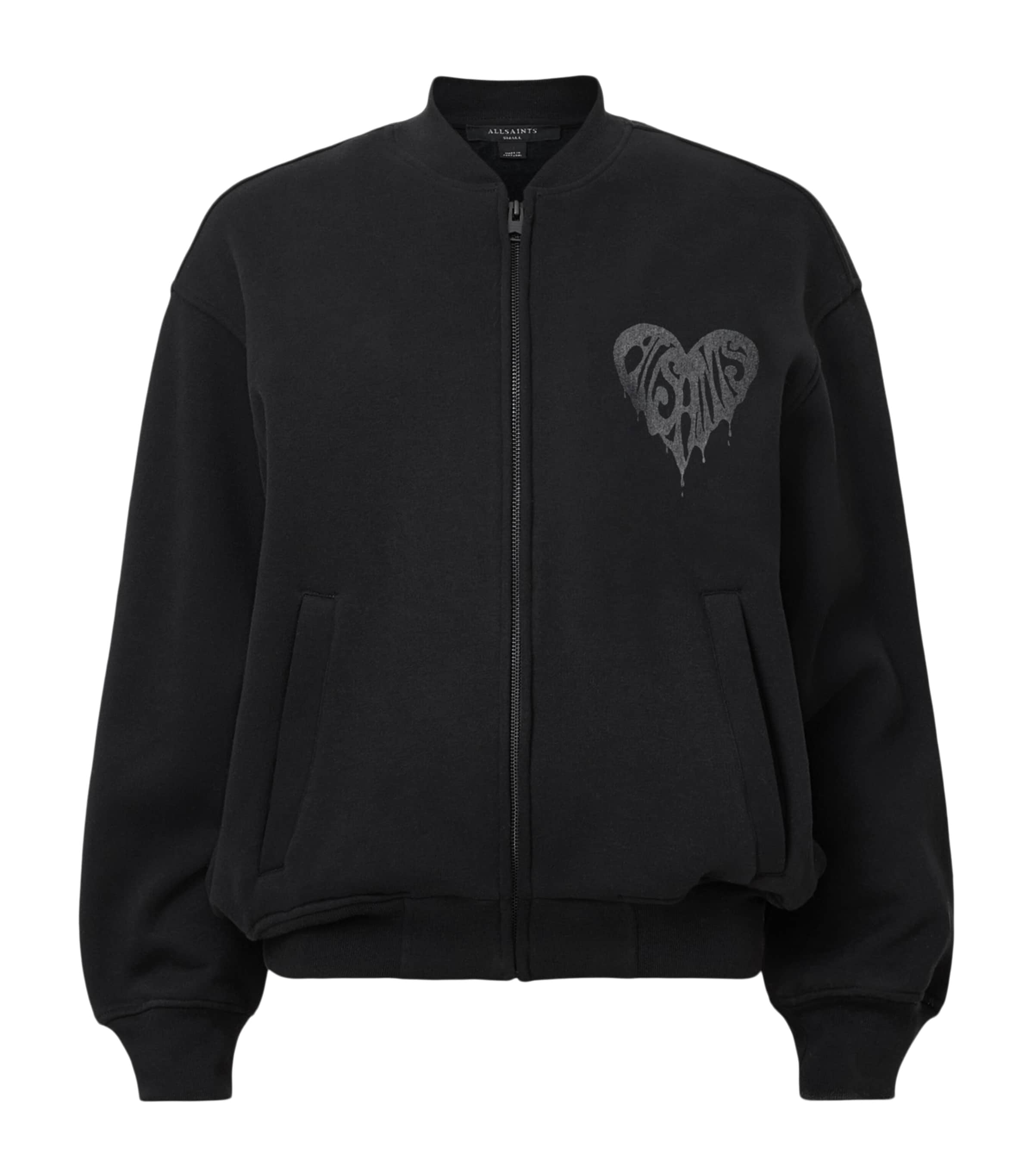 Allsaints Organic Cotton Poster Belle Bomber Jacket In Black