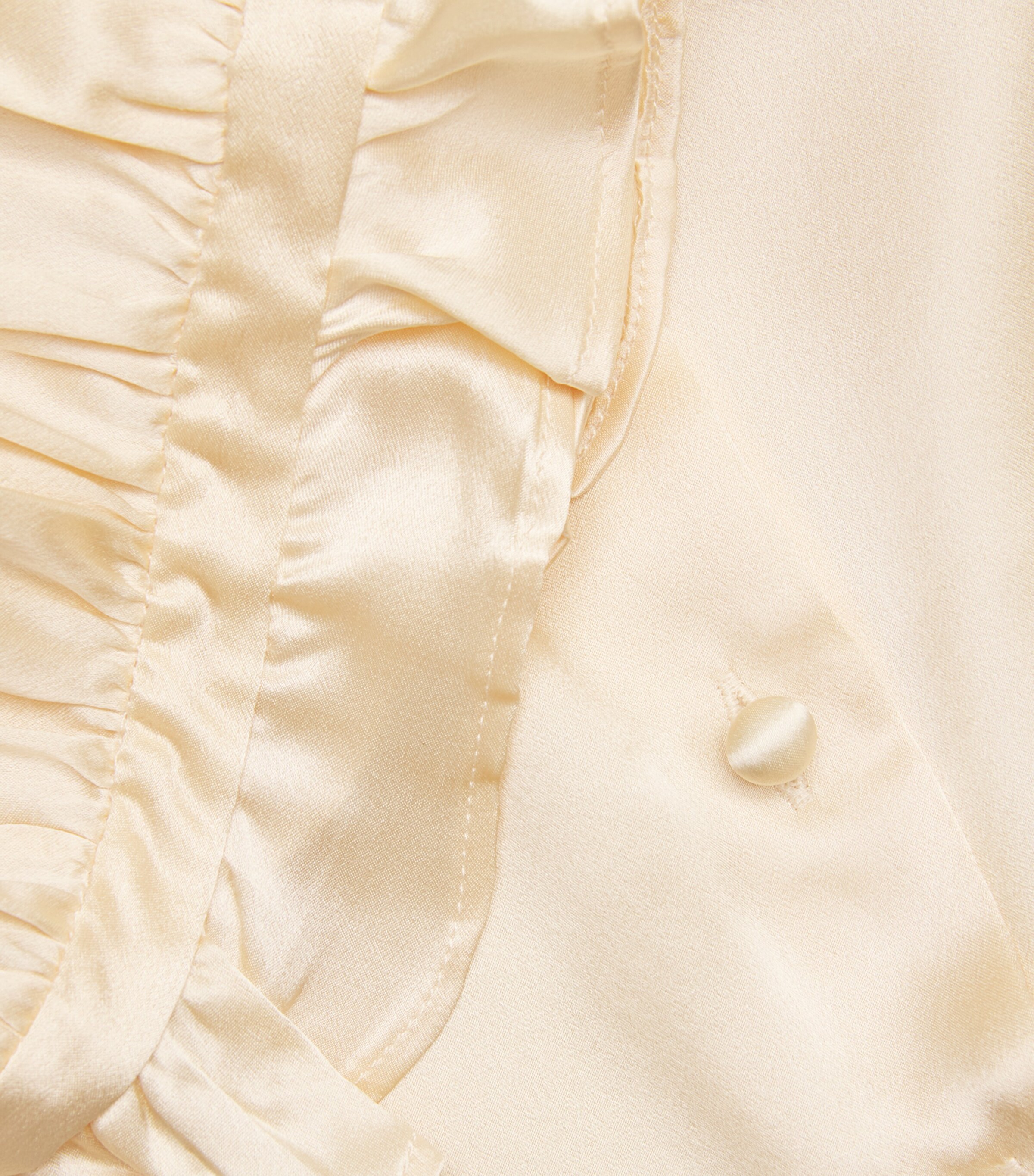 DÔEN Womens Silk Ruffled-Collar Kelela Blouse Candle Light Image 5