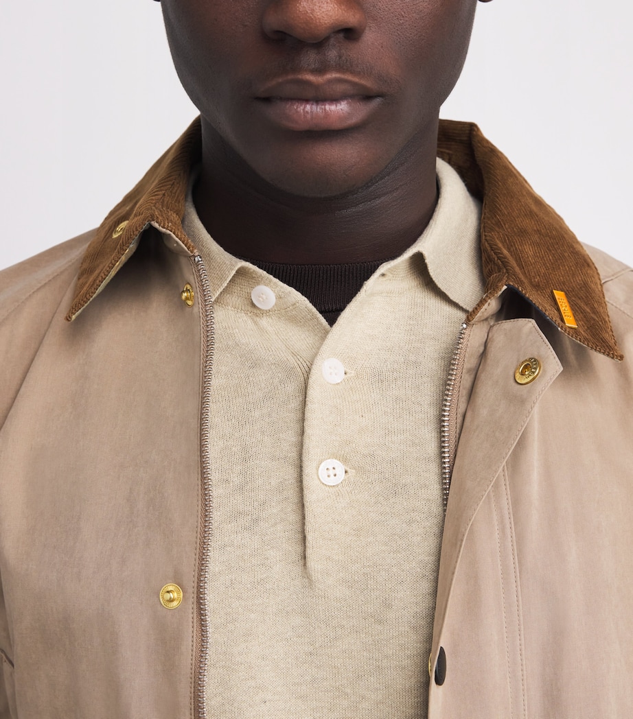 Cotton-Linen Logo Polo Shirt WASHED STONEST17 Image 6