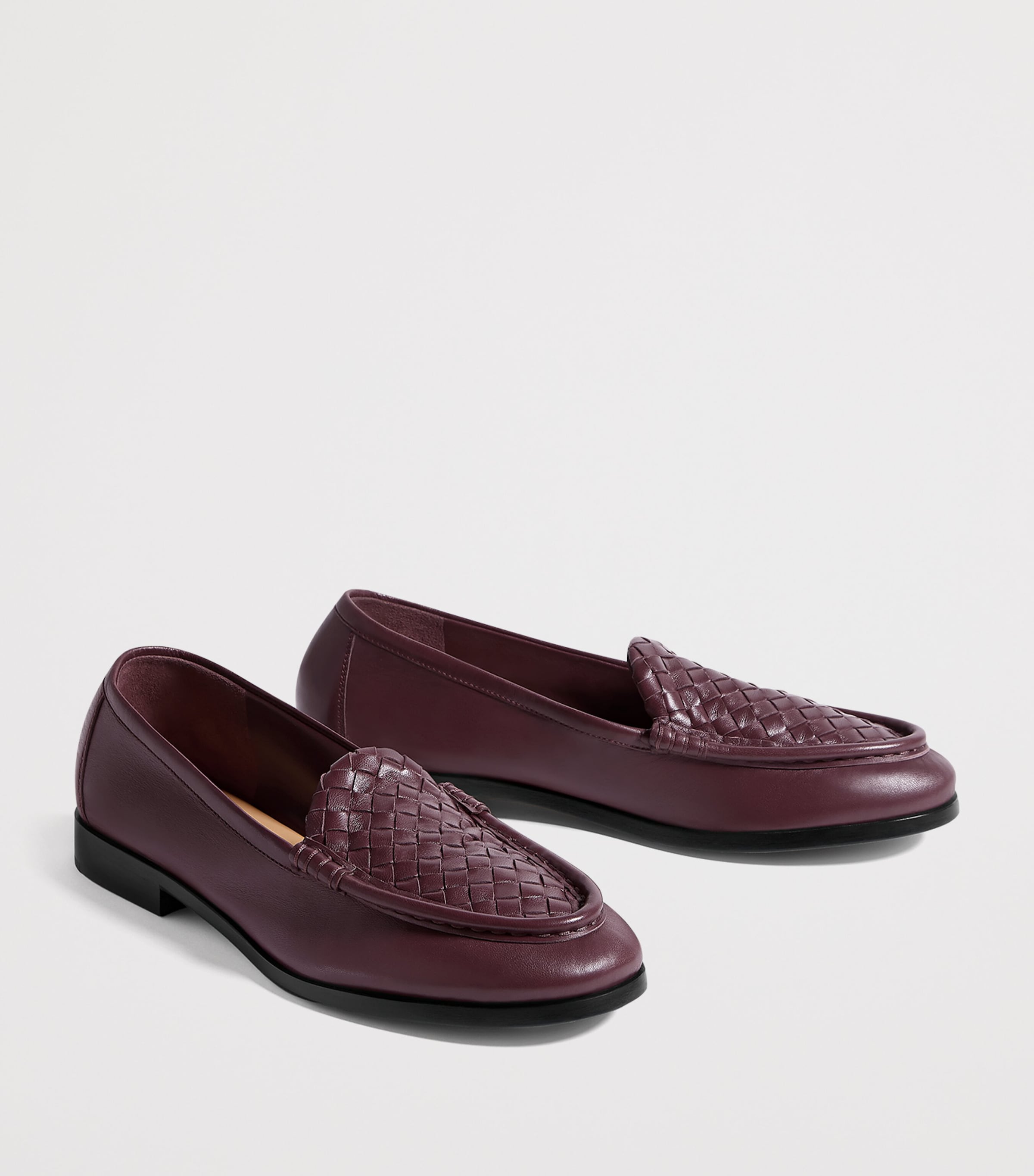 Bottega Veneta Womens Lambskin Intrecciato Loafers Image 3