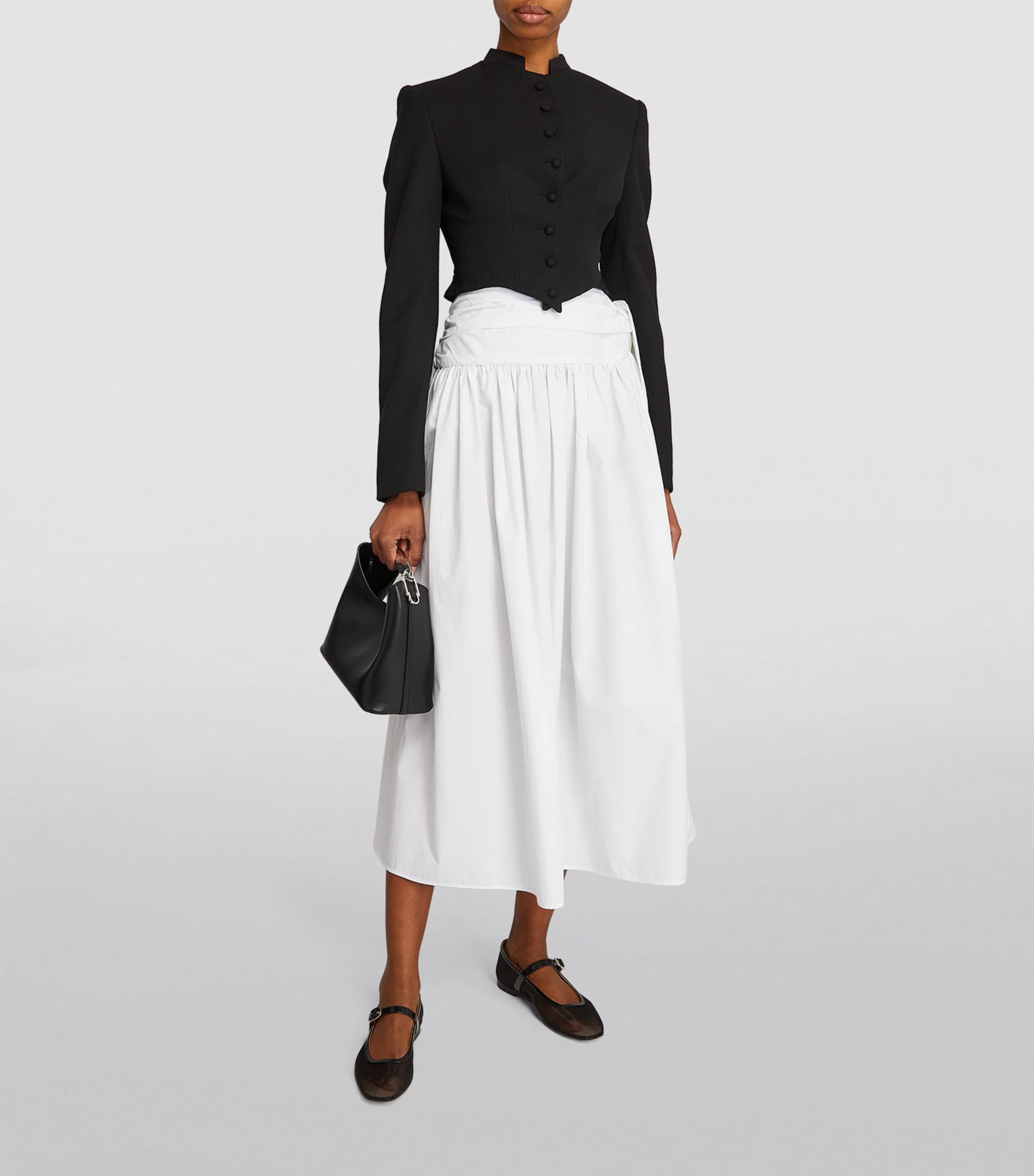 Mesh Mary Jane Ballet Flats BLACK Image 5