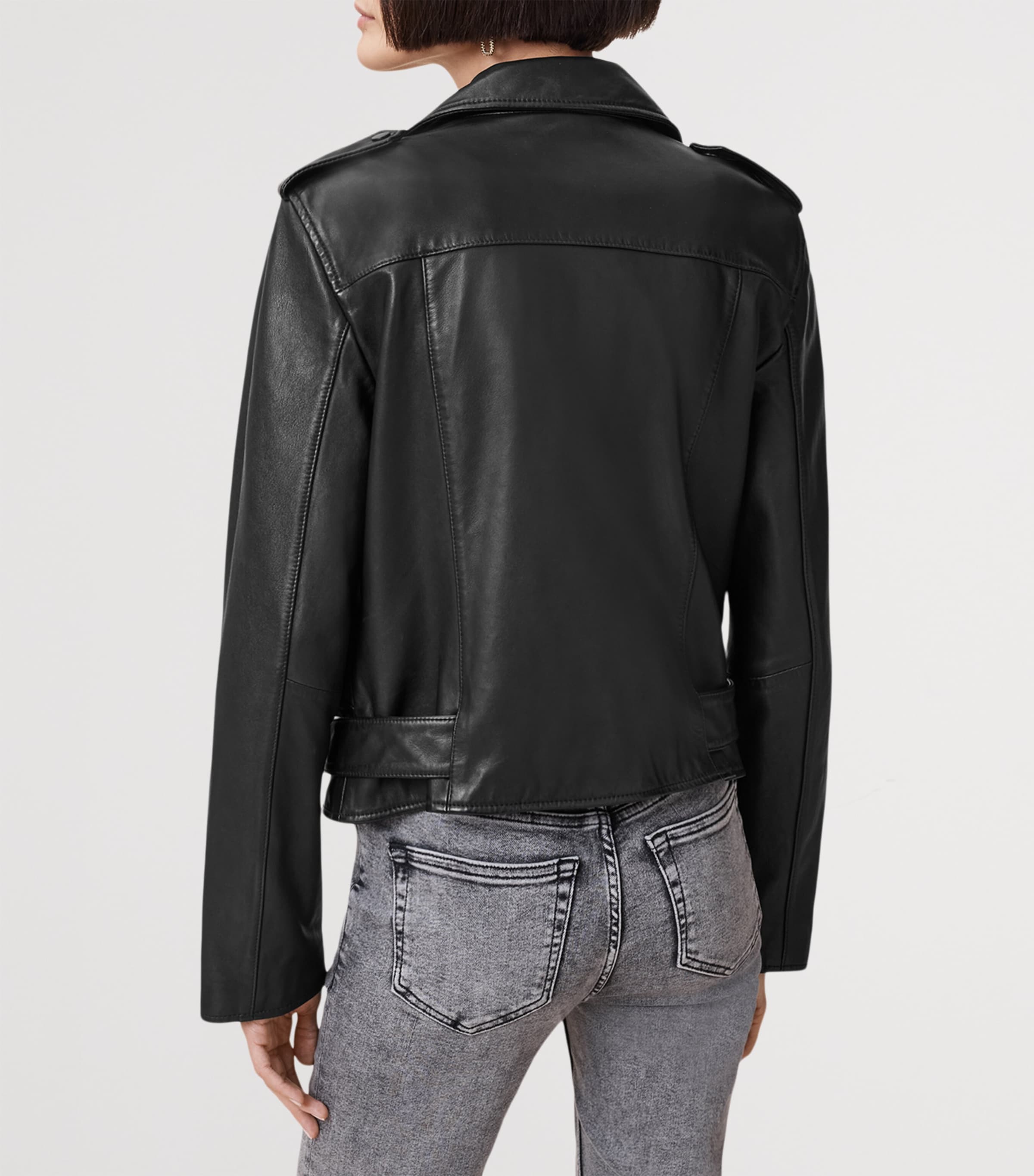 ジャケット・アウター ALLSAINTS BALFERN LEATHER BIKER JACKET AllSaints Women's Balfern Leather Biker Jacket, Black at