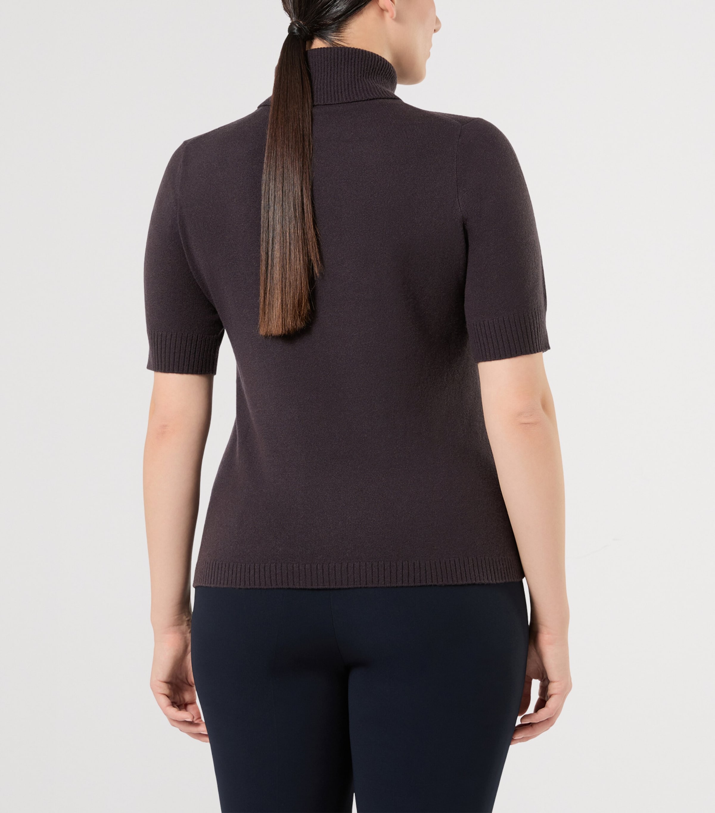 Marina Rinaldi Womens Cashmere Short-Sleeve Sweater Brown Image 4