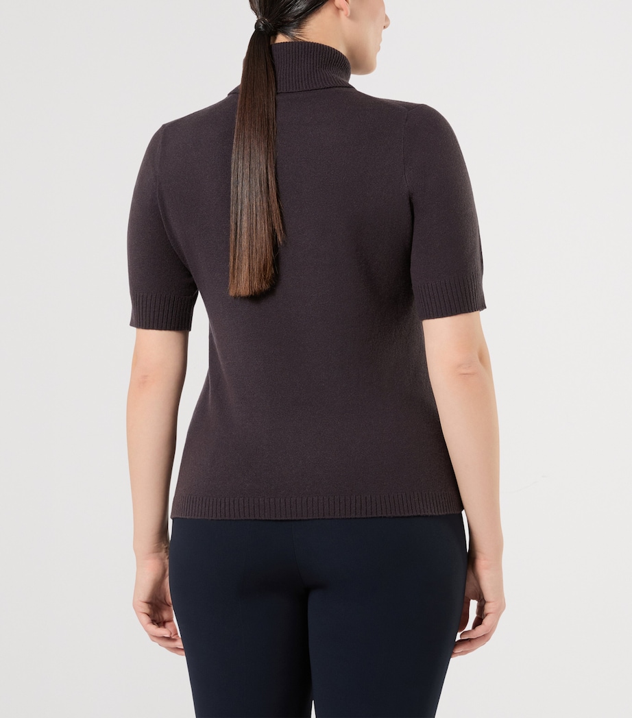 Marina Rinaldi Womens Cashmere Short-Sleeve Sweater Brown Image 4