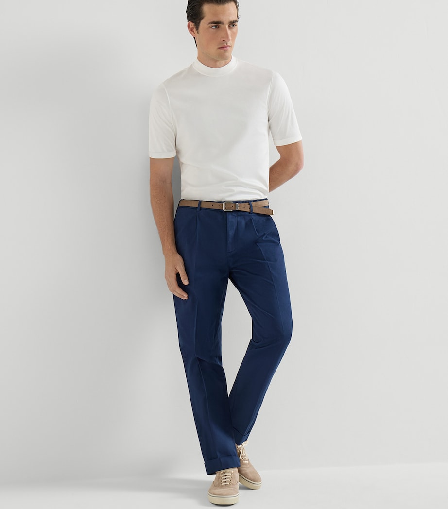 Brunello Cucinelli Mens Cotton Pleated Trousers Image 5