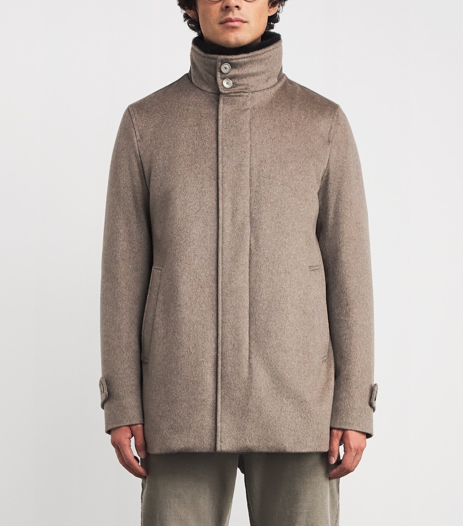 Cashmere Shearling-Trim Car Coat 2700 BEIGE Image 3