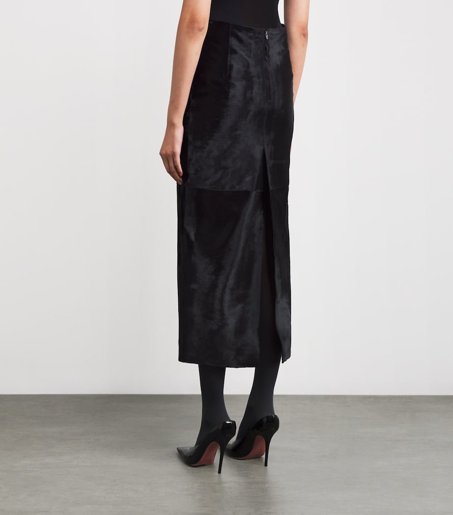 Ponyhair Elise Pencil Maxi Skirt OBSIDIAN BLACK Image 3