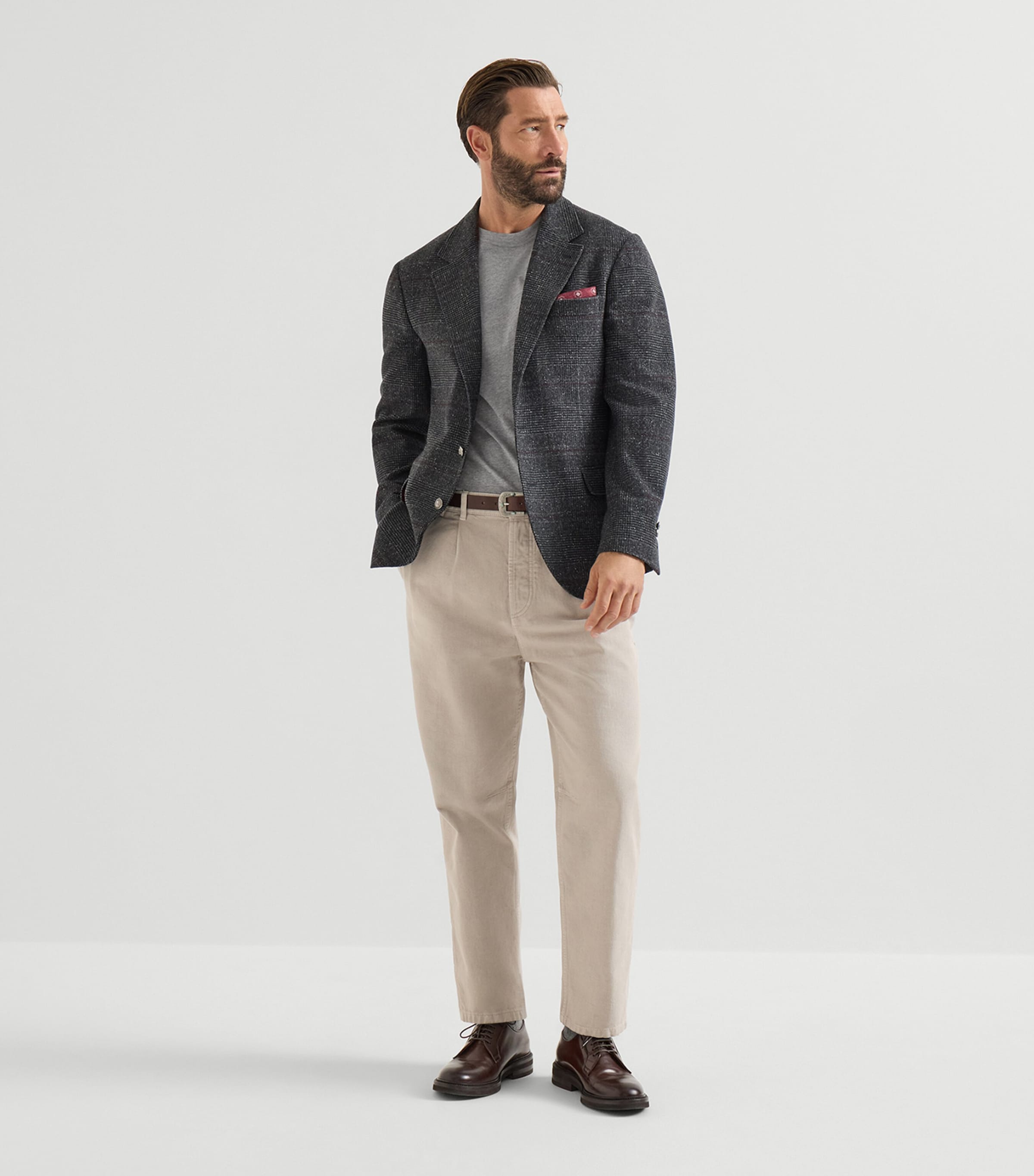 Brunello Cucinelli Mens Cotton Crew-Neck T-Shirt Grey Image 3