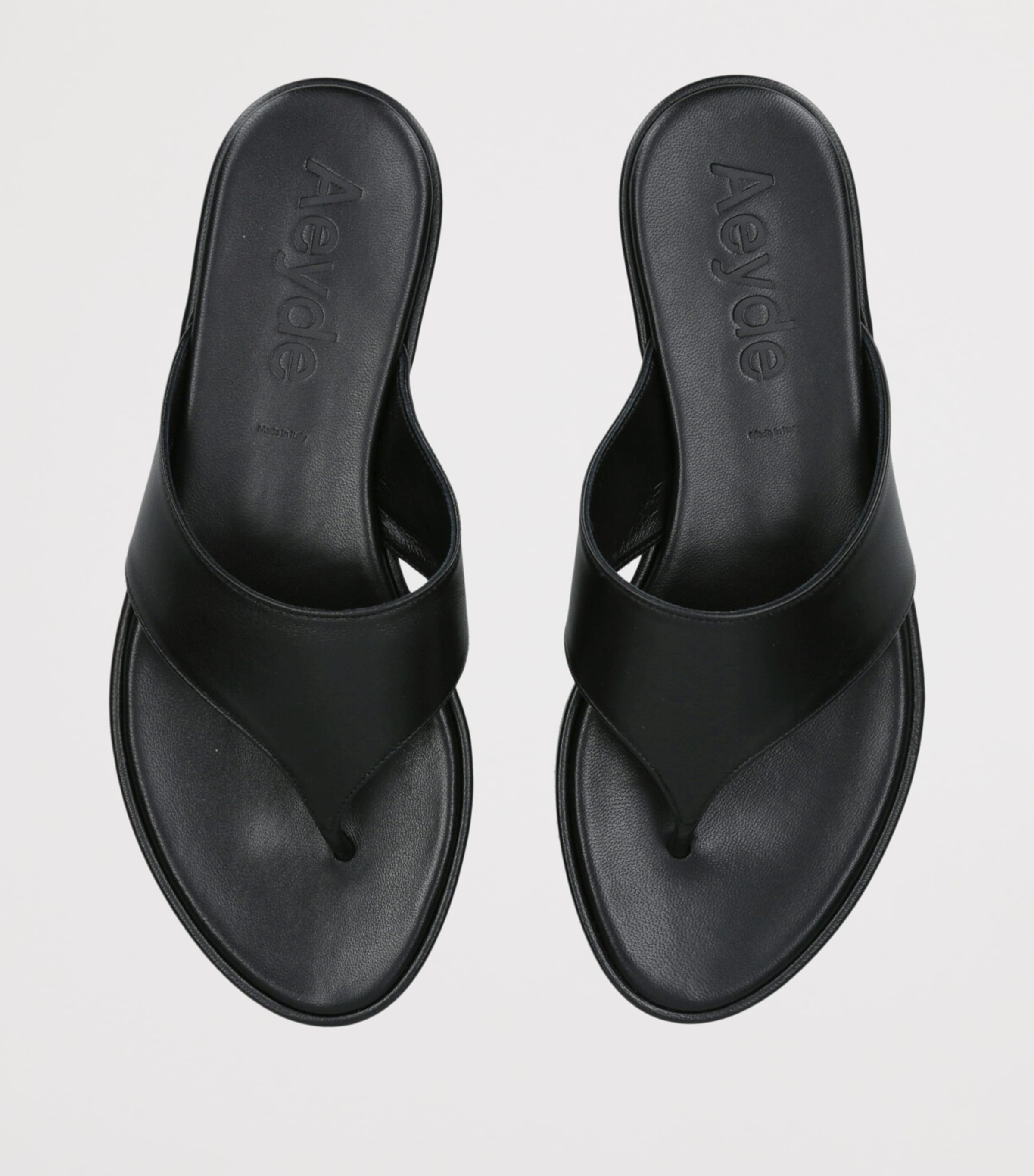 Leather Amaya Flip Flops BLACK Image 4