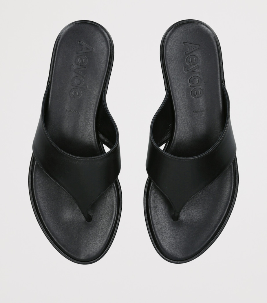 Leather Amaya Flip Flops BLACK Image 4