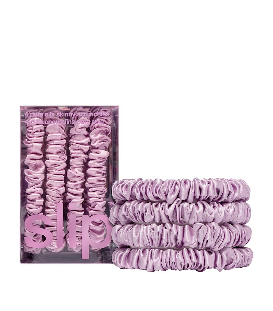 Mulberry Silk Skinny Scrunchies (Set of 4) WILDFLOWER Image 1