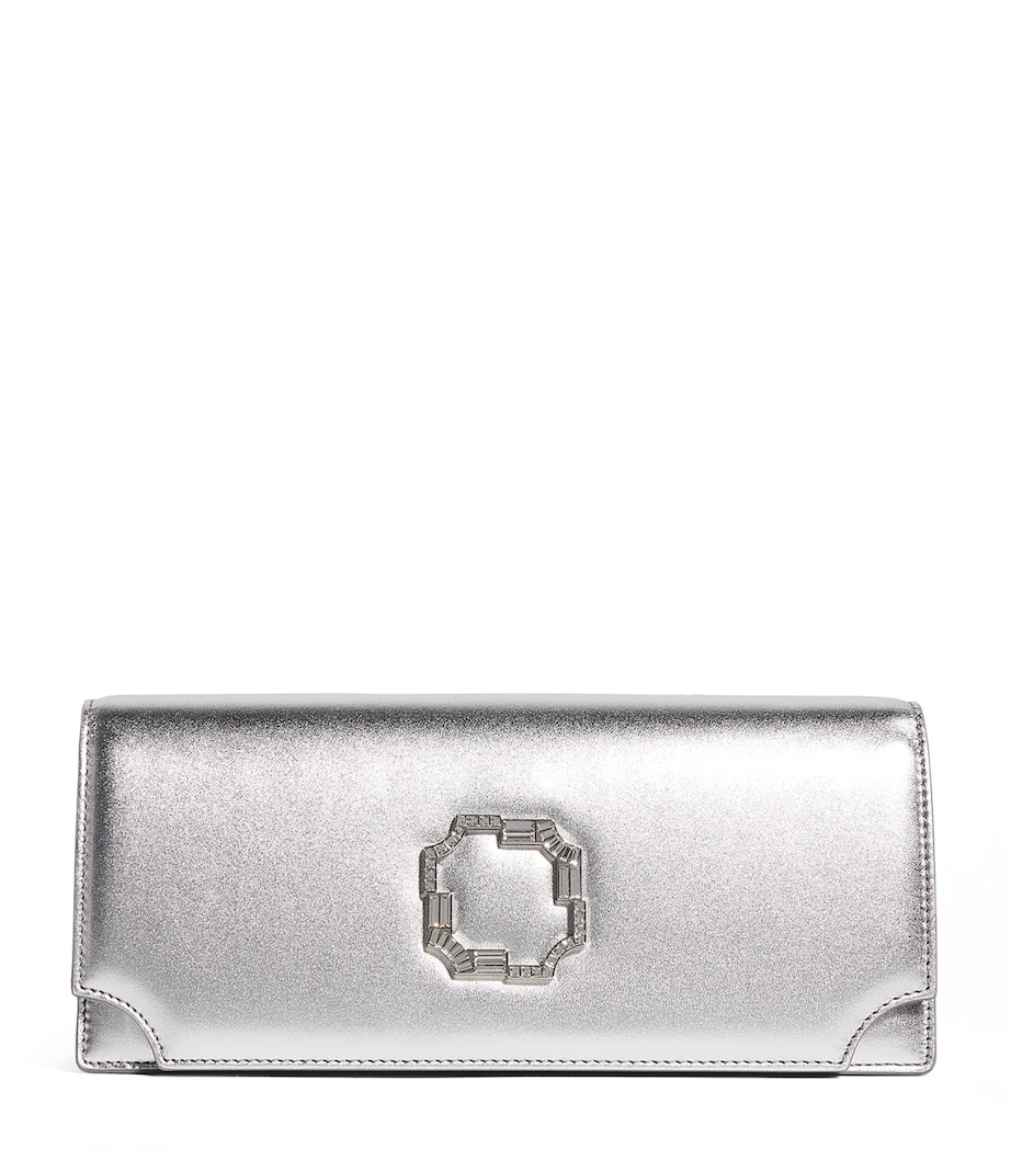 Leather Vivien Clutch Bag SILVER Image 1