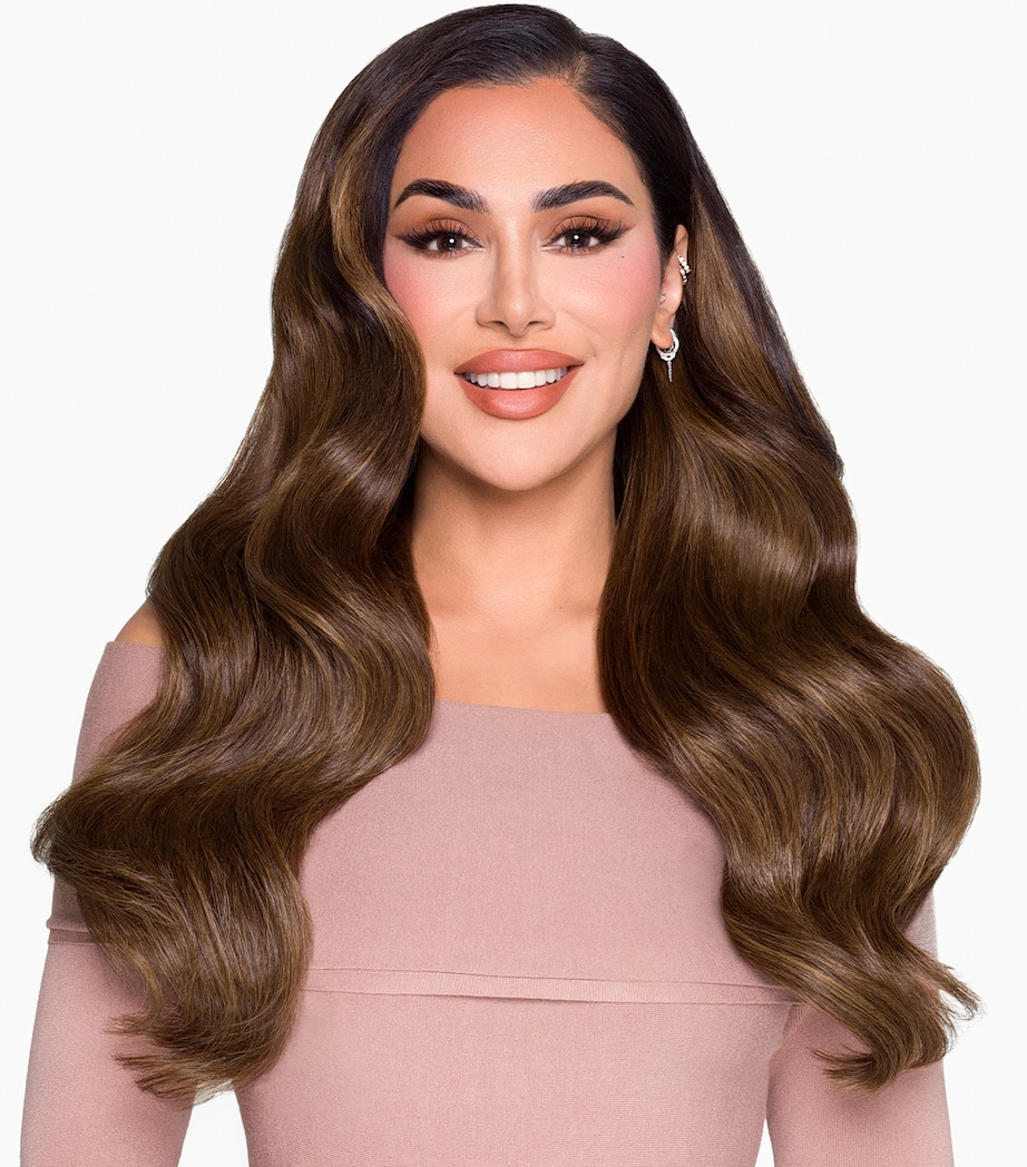 Beauty Works x Huda BARELY THERE Clip-In Hair Extensions Set (20") ARABIA DOLL Image 4