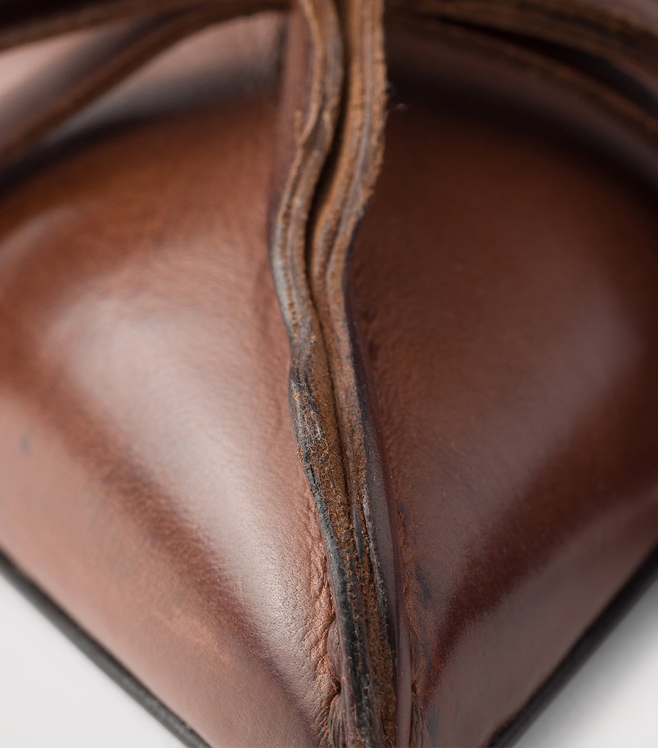 Prada Leather Bow-Detail Slingback Pumps 55 Brown Image 6