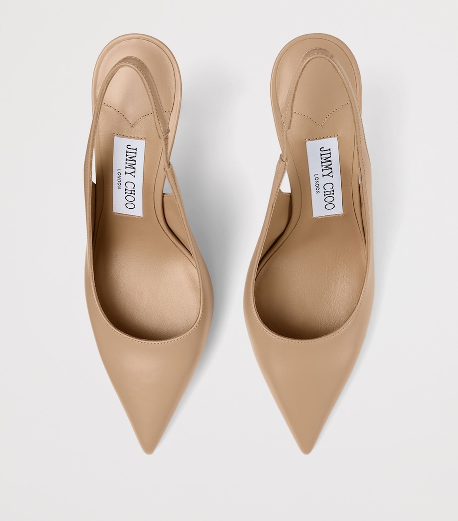 Jimmy Choo Womens Love 85 Leather Slingback Pumps Chai Image 4
