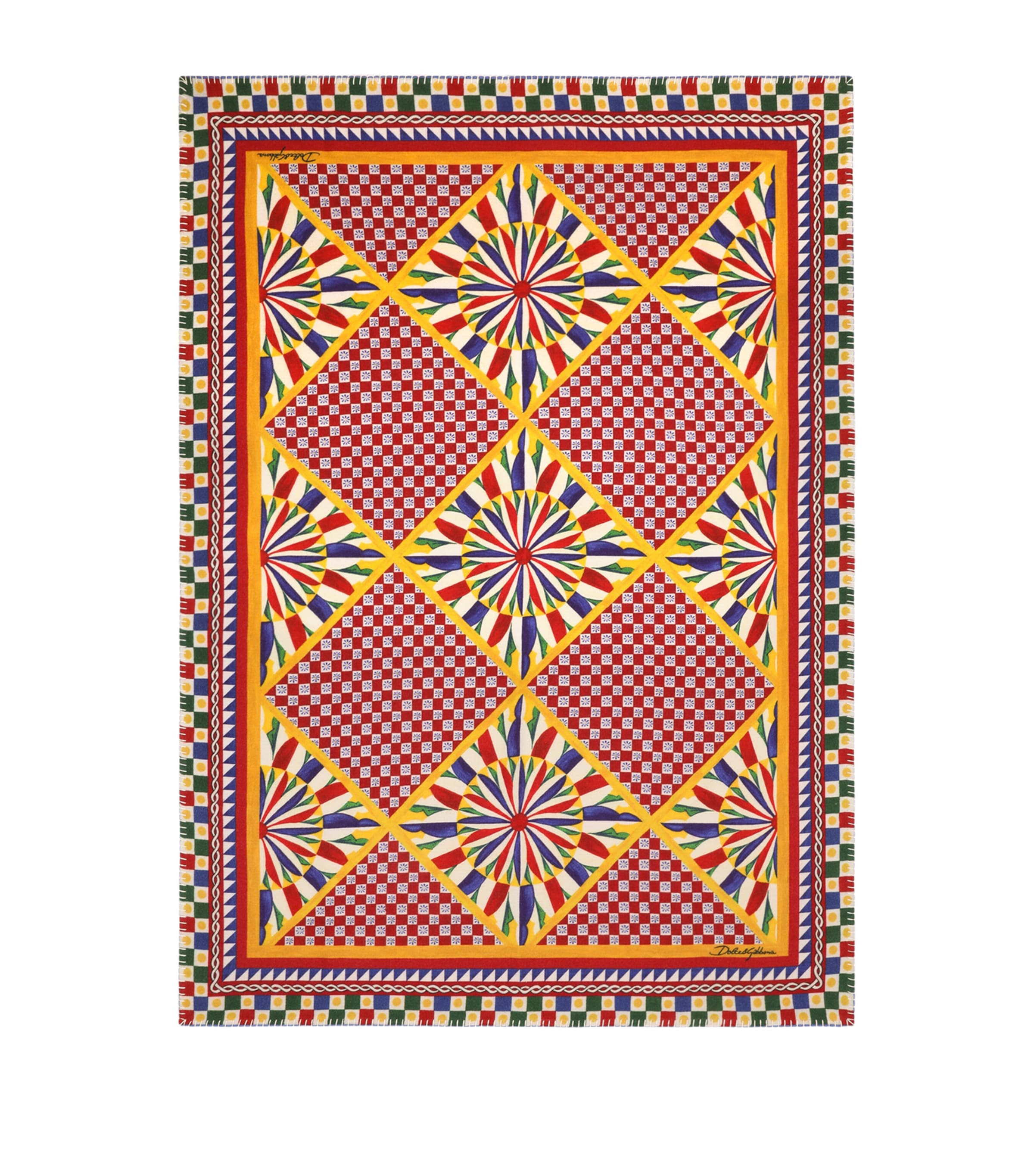 Wool-Silk Carretto Print Throw (140cm x 180cm) UC072-MULTICOLOR CAR Image 1