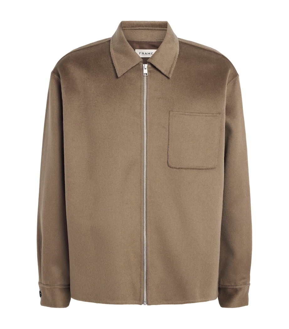 FRAME Mens Double-Face Wool Jacket Soft Taupe Image 1