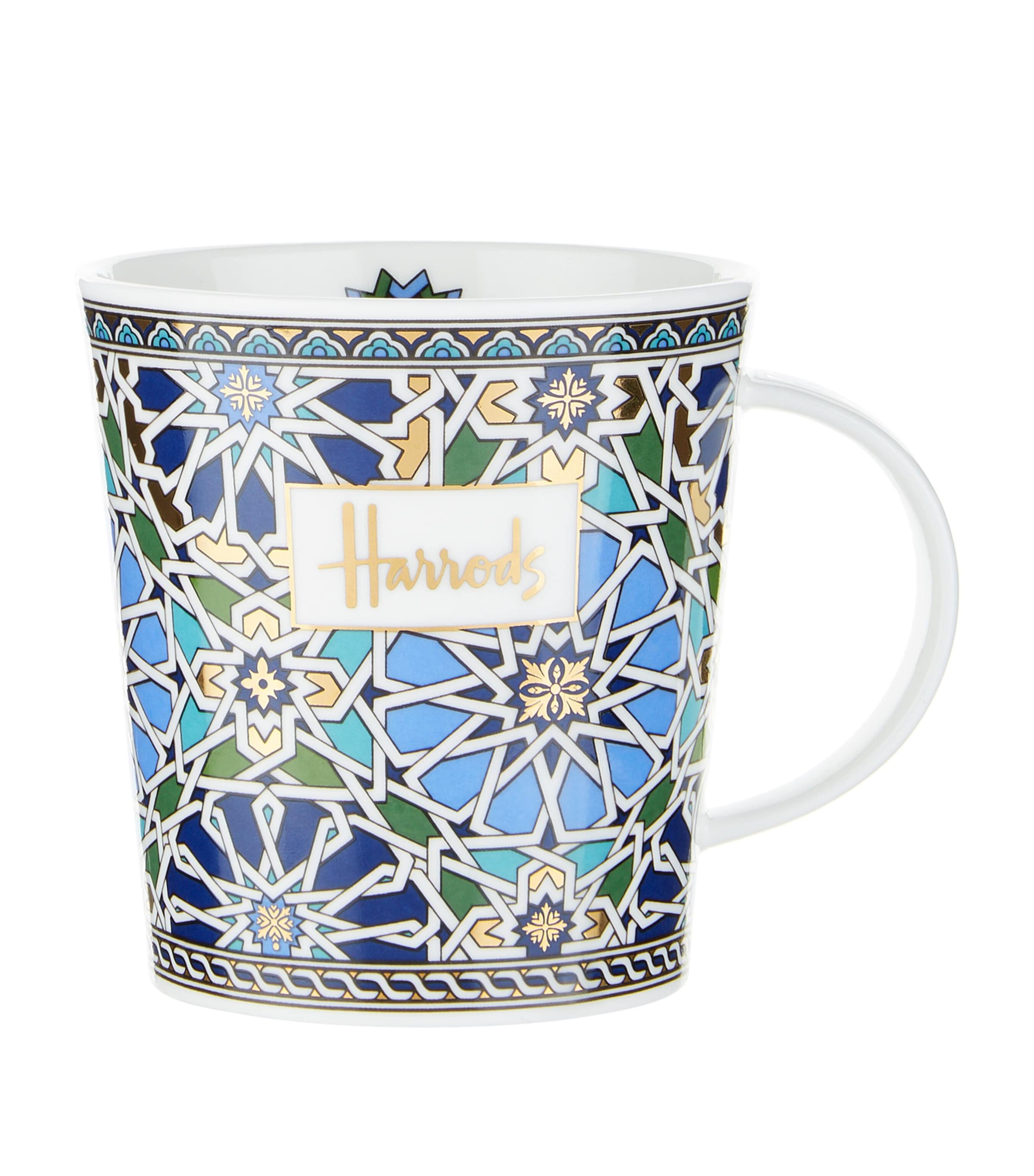 Harrods Geometric Lomond Mug In Blue