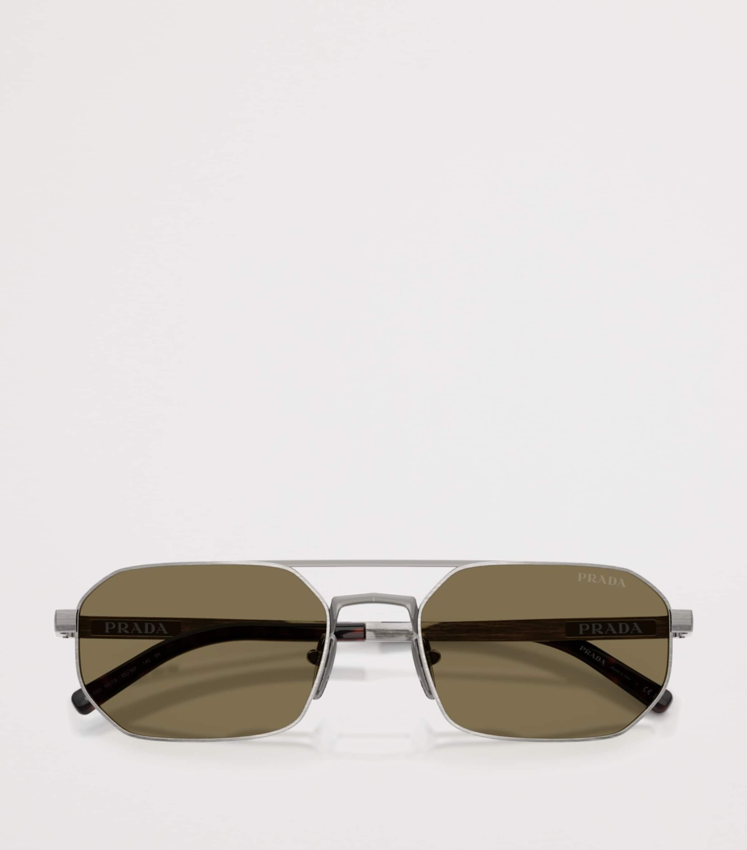 Prada Metal Irregular Sunglasses Grey Image 5
