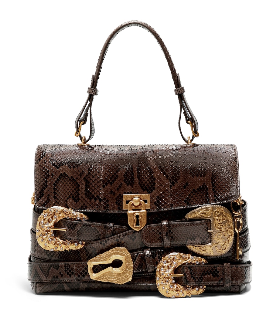 Python Skin Belts Soft Secret Shoulder Bag 819 DARK BROWN Image 1
