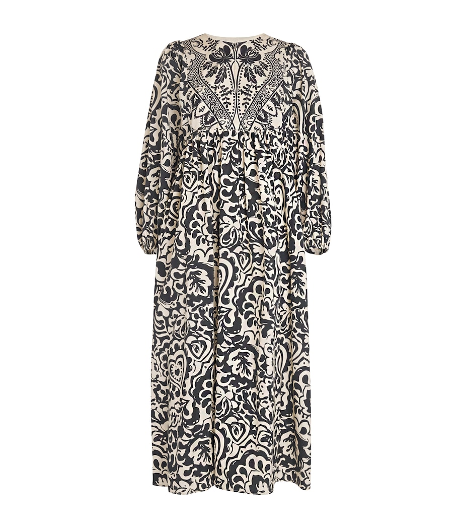 Weekend Max Mara Womens Cotton Printed Midi Dress Black Image 1