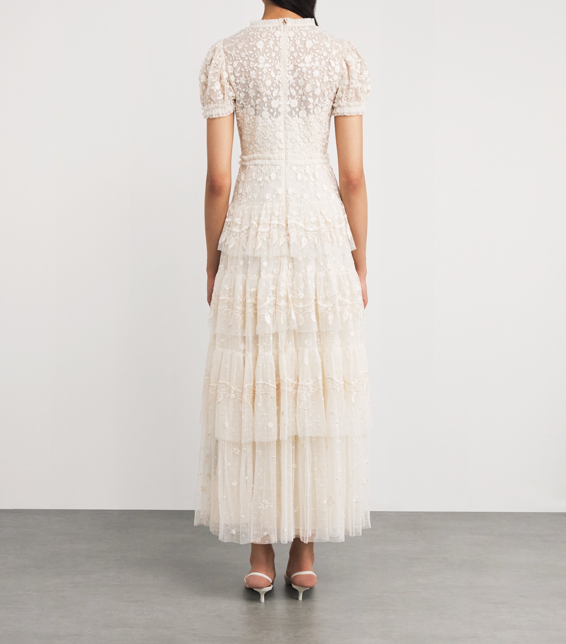 Lace Layered Maxi Dress CREAM Image 3