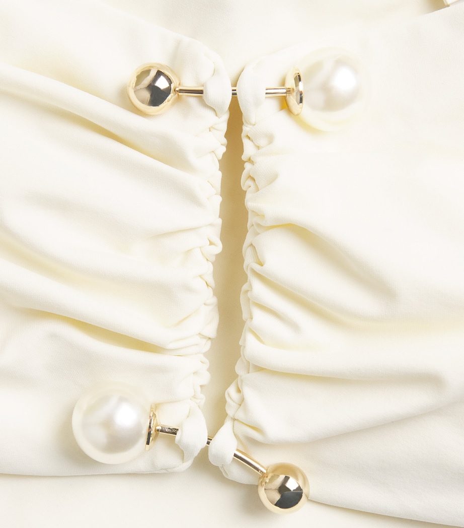 Moré Noir Womens Embellished Sonny Bikini Alabaster Cream Image 4