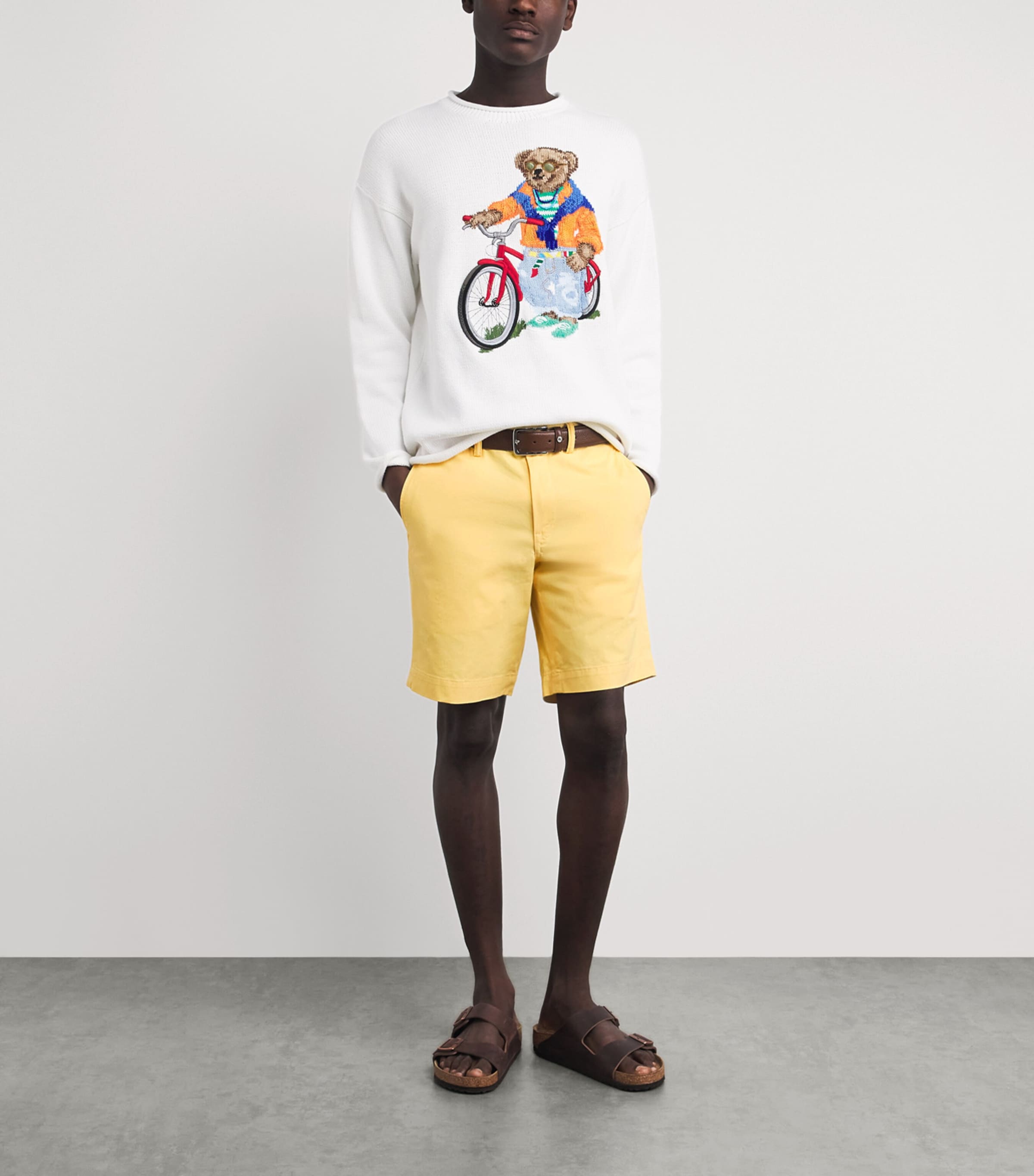 Polo Ralph Lauren Mens Stretch-Cotton Bedford Shorts Corn Yellow Image 2