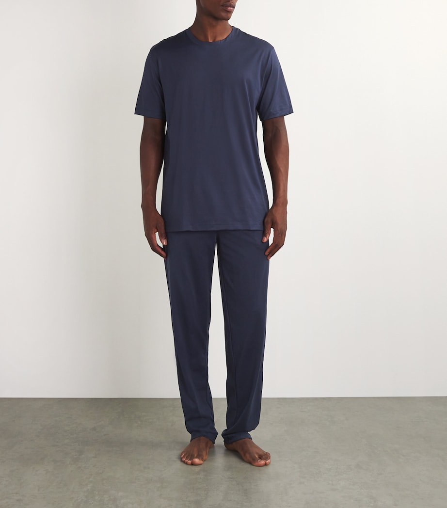 Jersey Cotton Pyjama Bottoms 0496 - BLACK IRIS Image 2