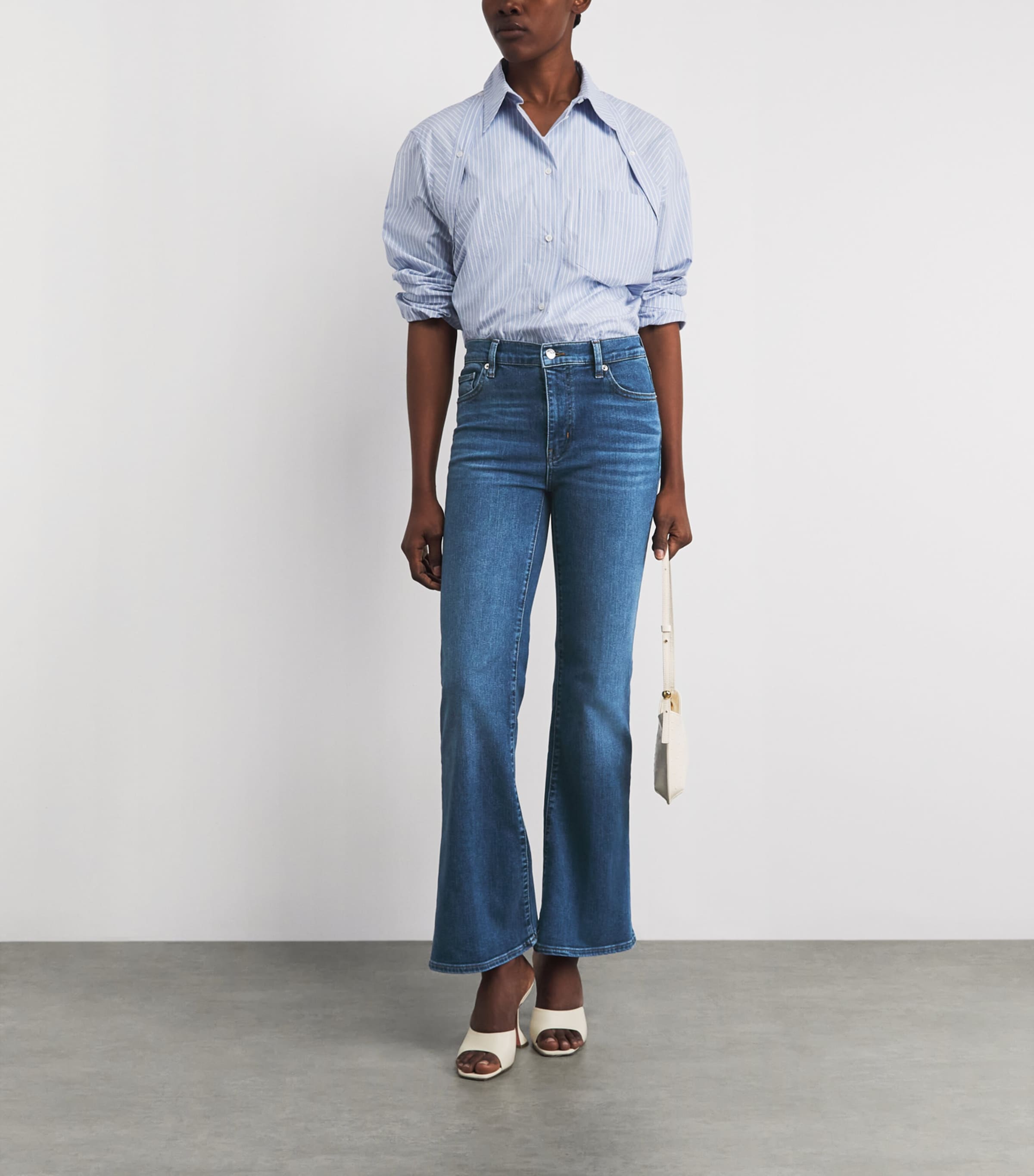FRAME Womens The Icon Mid-Rise Flared Jeans Provence Image 2