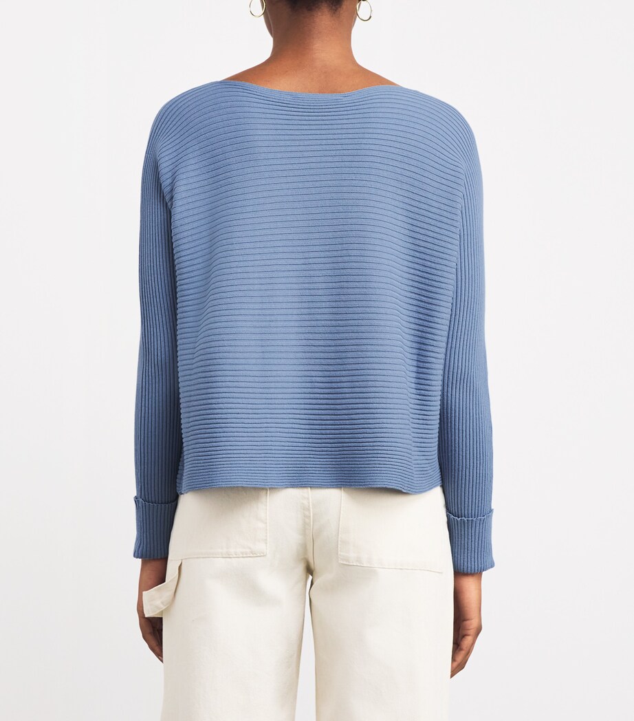 MAX&Co. Womens Ribbed Boat-Neck Sweater Avio Image 4