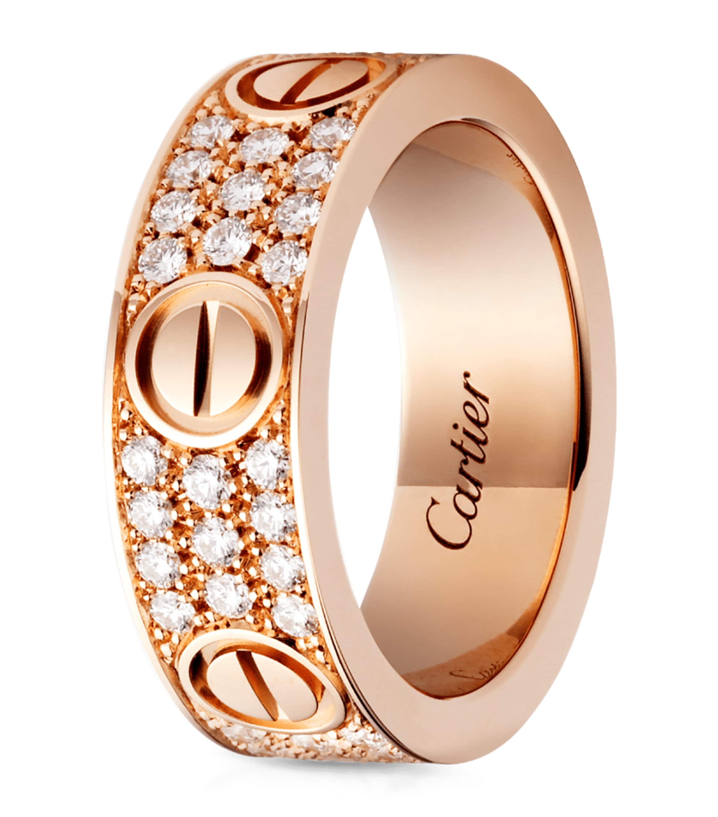 Rose Gold and Diamond-Paved LOVE Ring MULTI Image 3