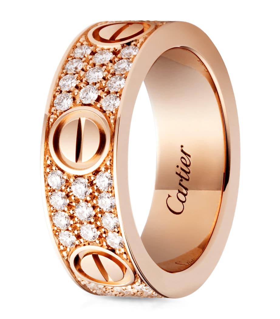 Rose Gold and Diamond-Paved LOVE Ring MULTI Image 3