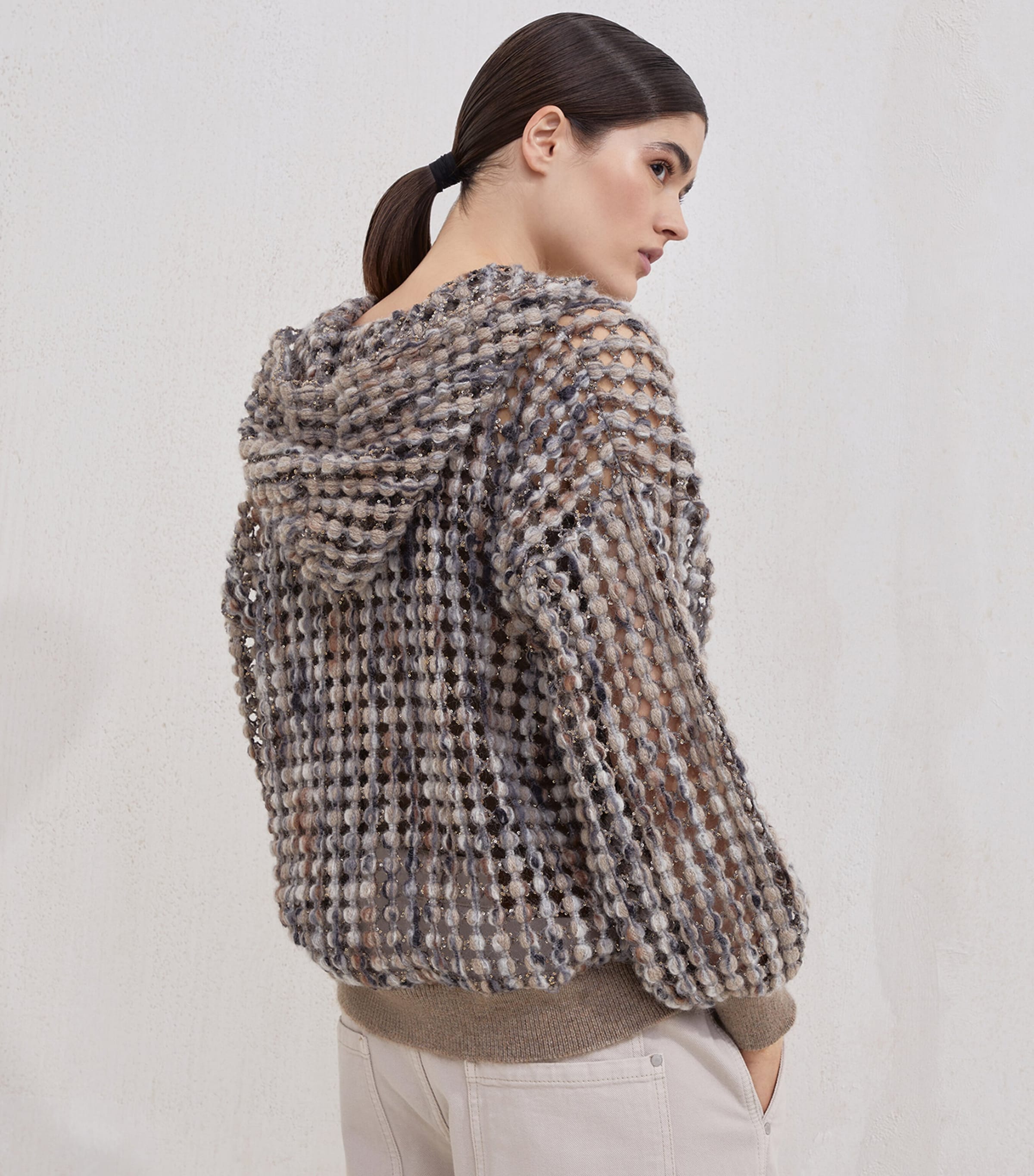 Net-Embroidered Zip-Up Hoodie COE63 Image 3