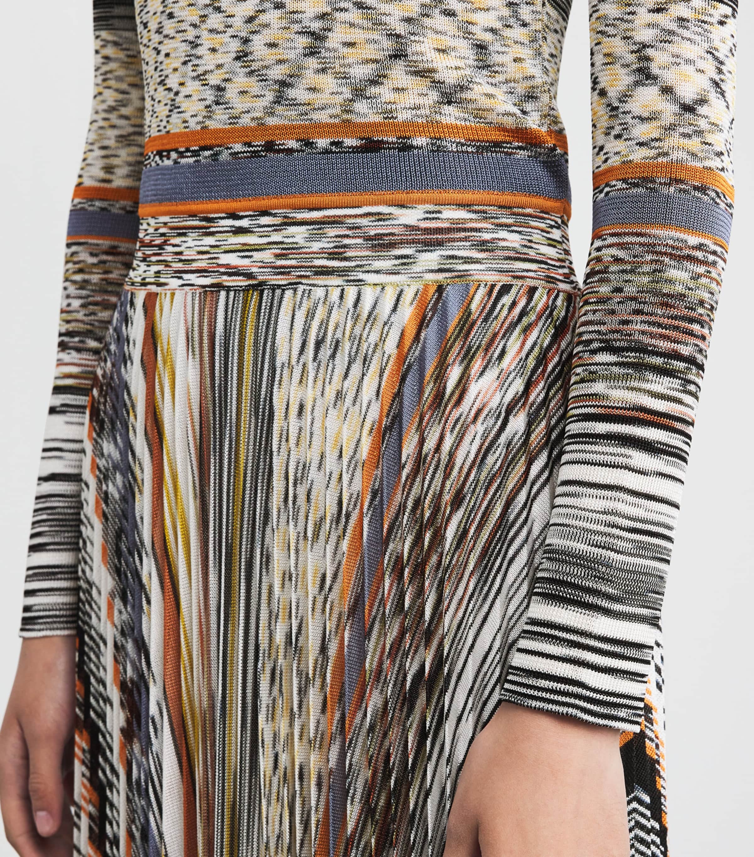 Stripe Long-Sleeve Midi Dress FM147 MULTICOLOR Image 4