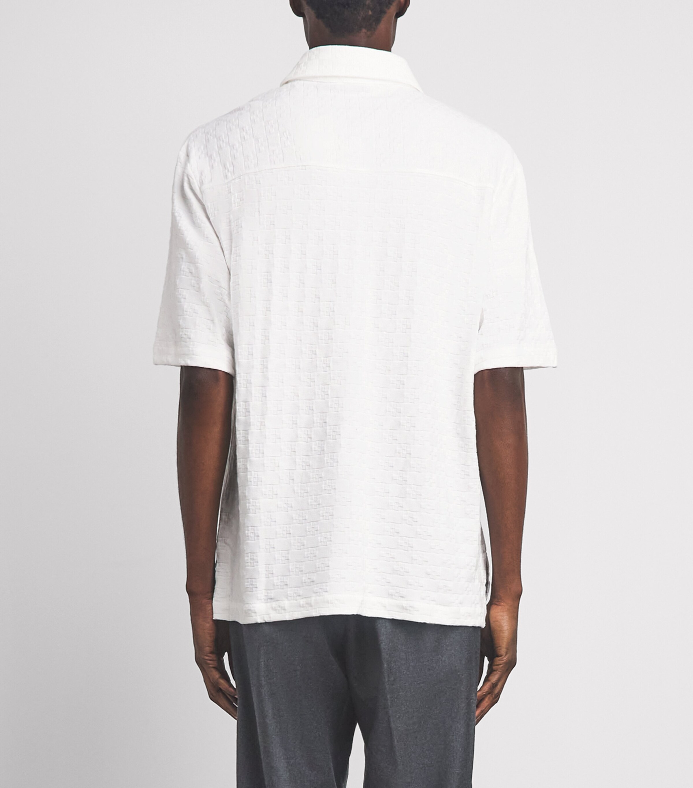 Sandro Paris Mens Cotton Jacquard Shirt White Image 5