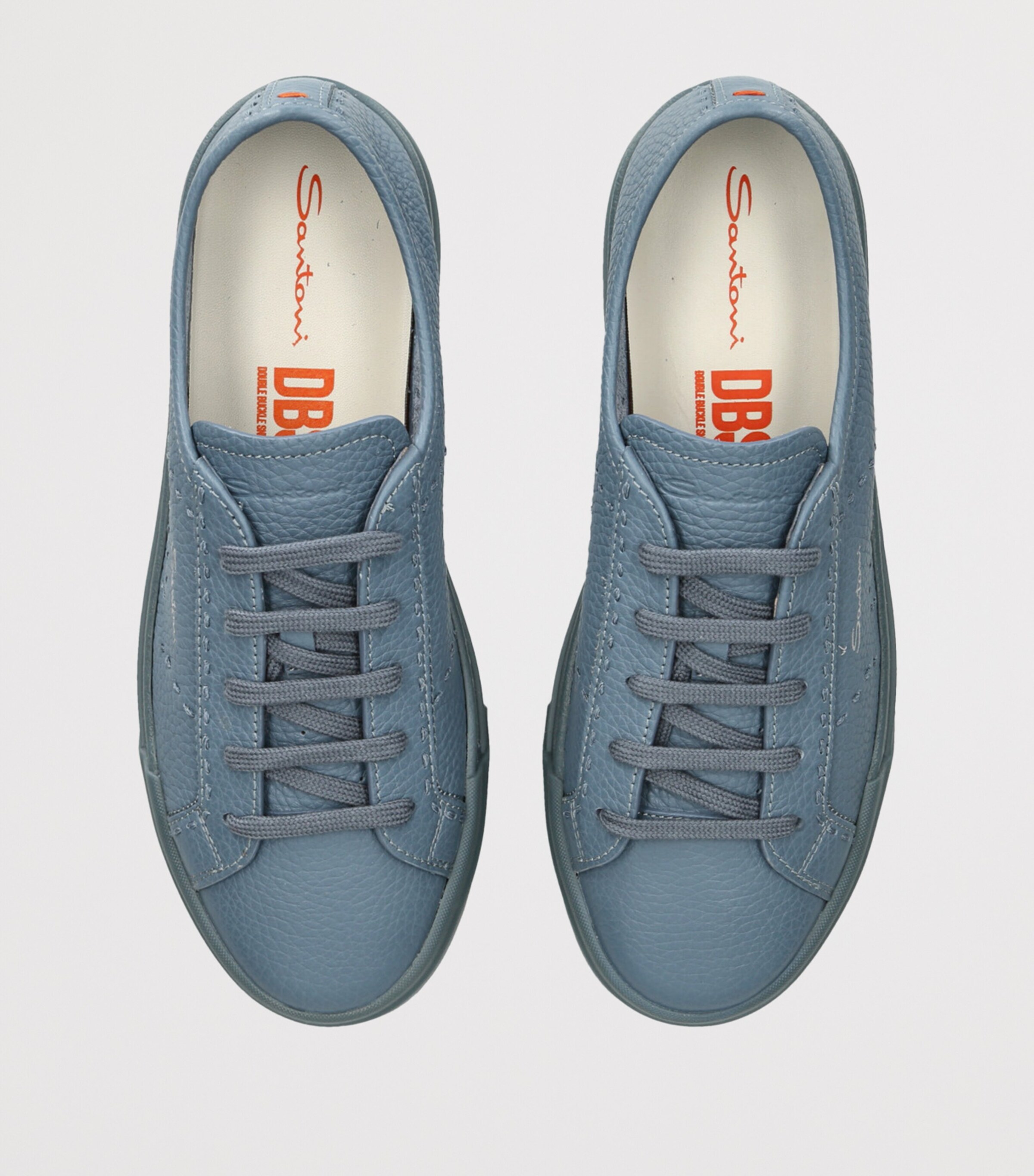Santoni Leather DBS Sneakers Teal Image 4