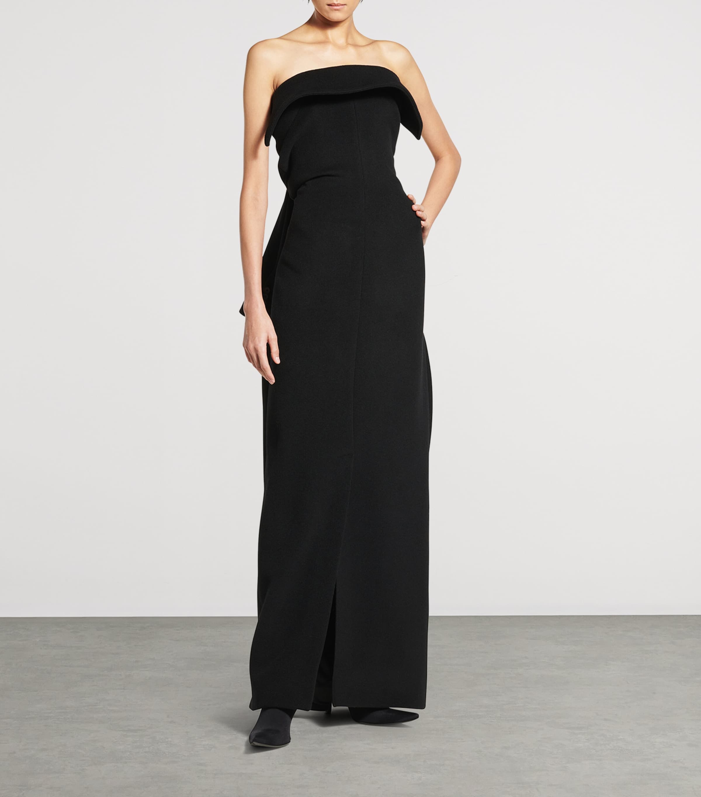 Balenciaga Womens Wool-Blend Bustier Maxi Dress Image 2