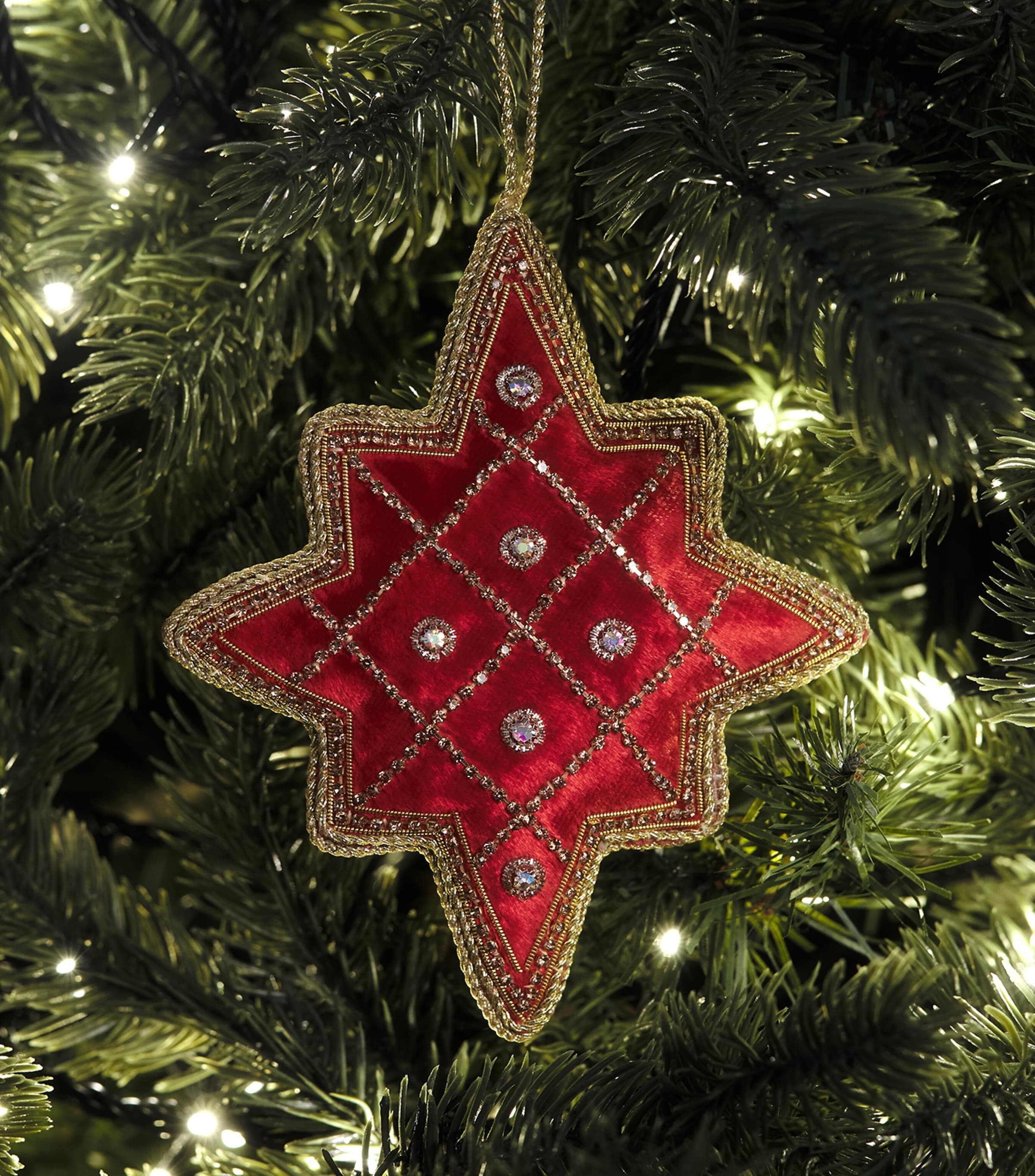 Tinker Tailor North Star Tree Decoration Red & Gold Image 3