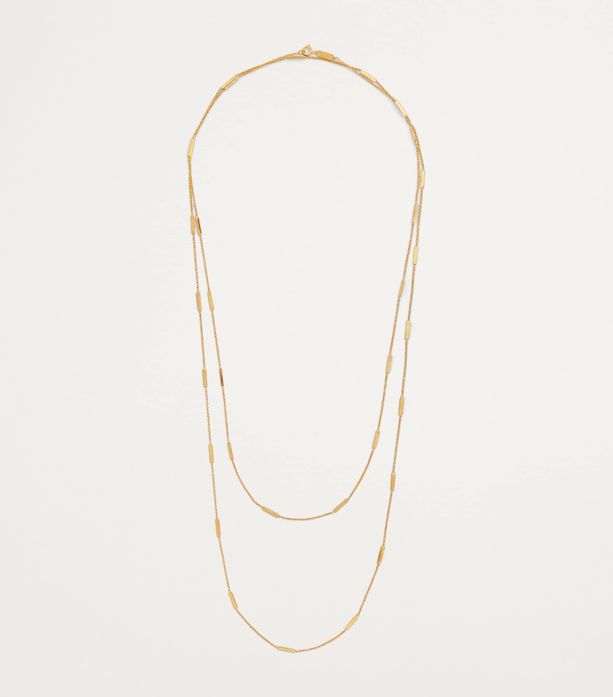 Yellow Gold Bar Chain Necklace YELLOW GOLD Image 3