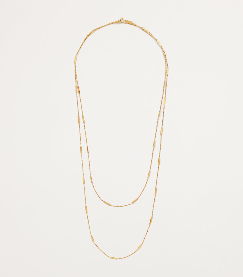 Yellow Gold Bar Chain Necklace YELLOW GOLD Image 3