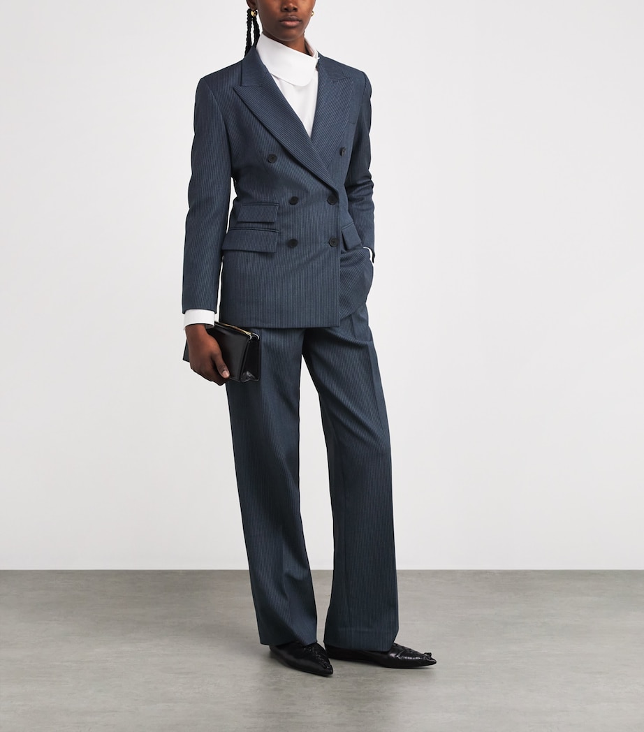 Pinstripe Double-Breasted Jacket BLUE Image 2