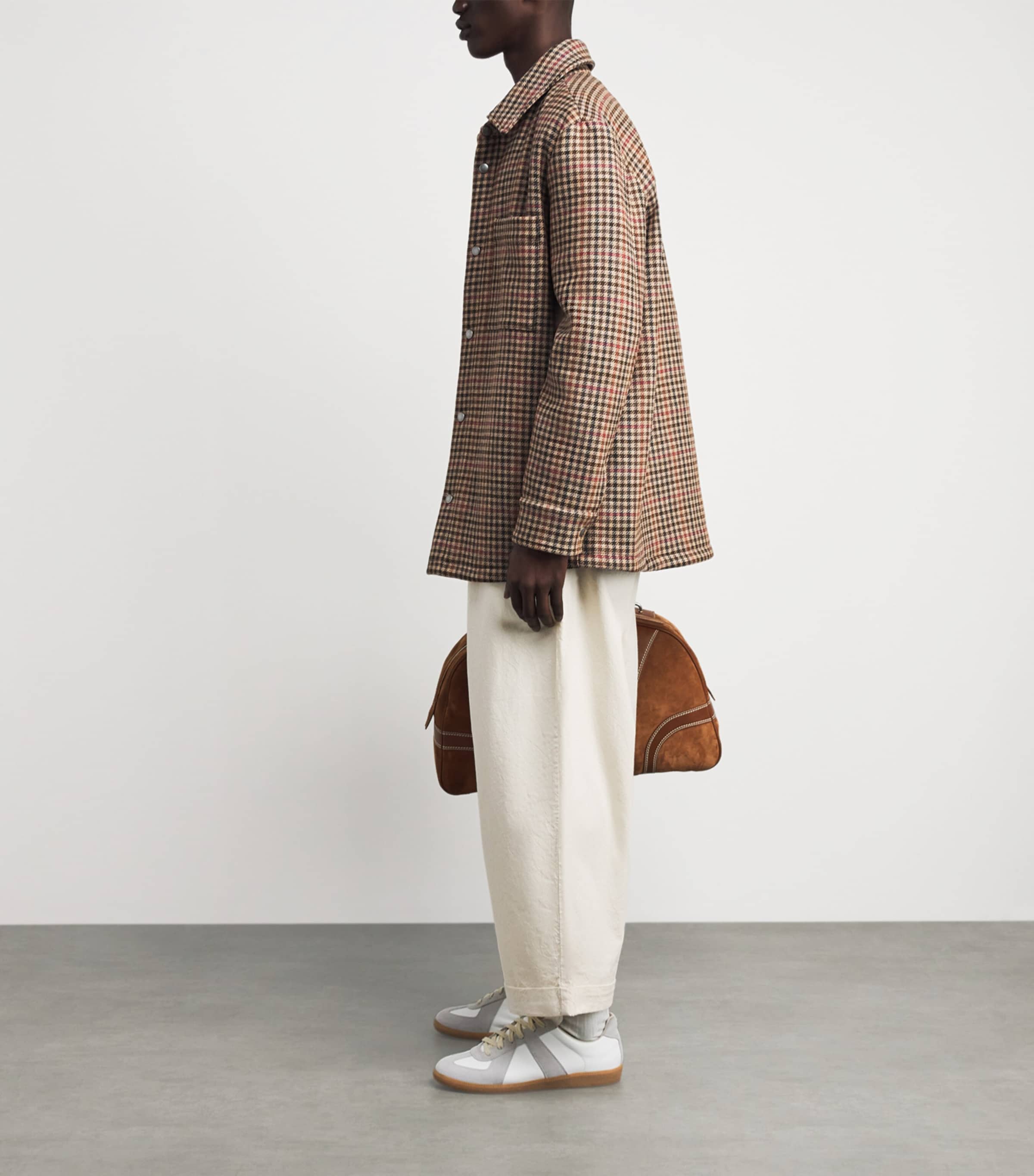 Wool-Blend Check Overshirt CAC - MARRON GLACE Image 2