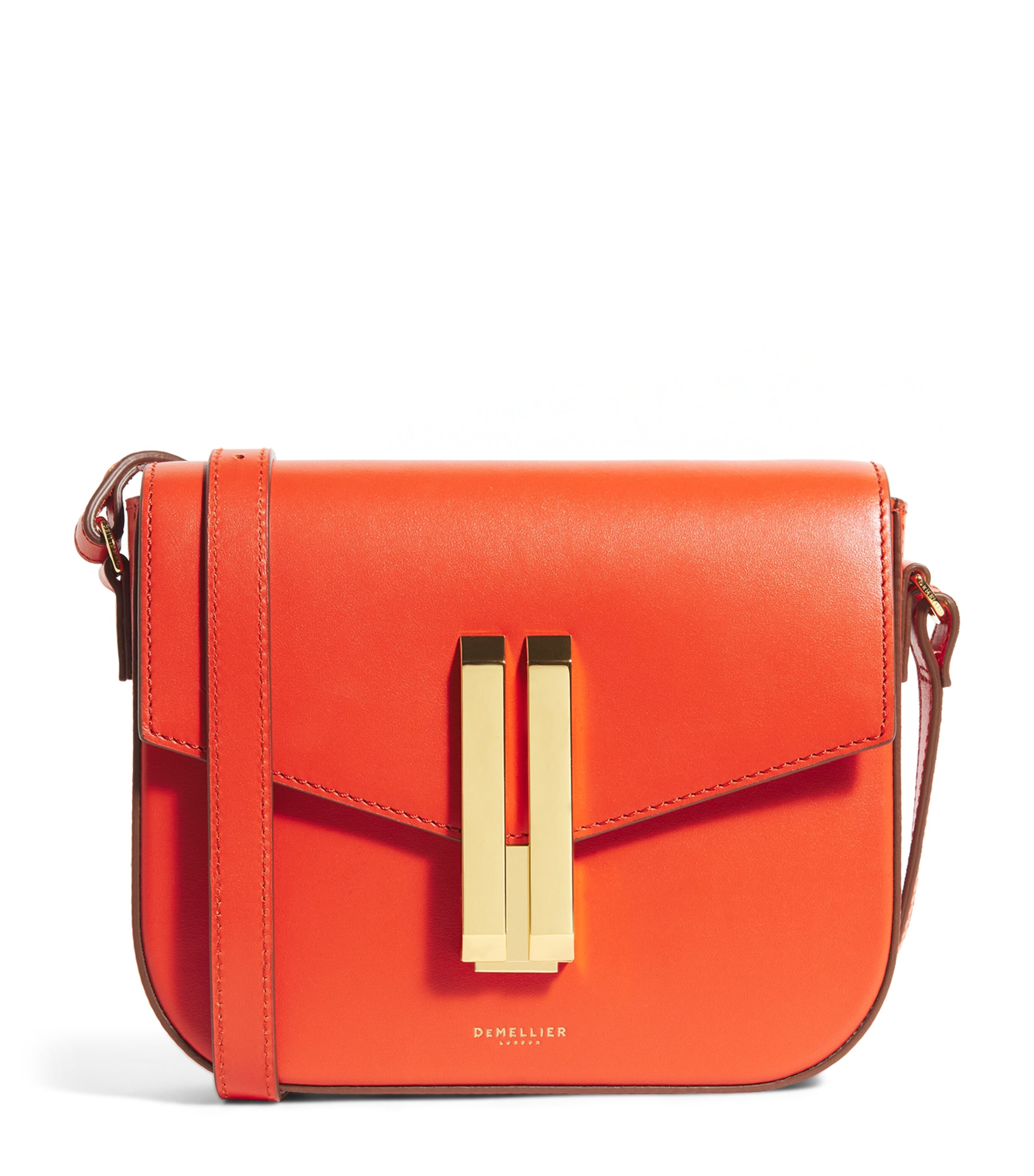 Demellier Leather Vancouver Cross-body Bag In Orange