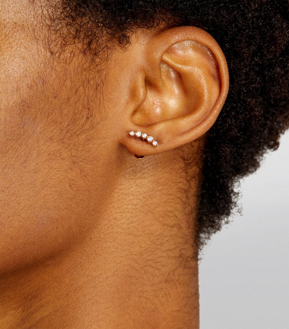 Yellow Gold and Diamond Curvy Single Earring YELLOW GOLD Image 5