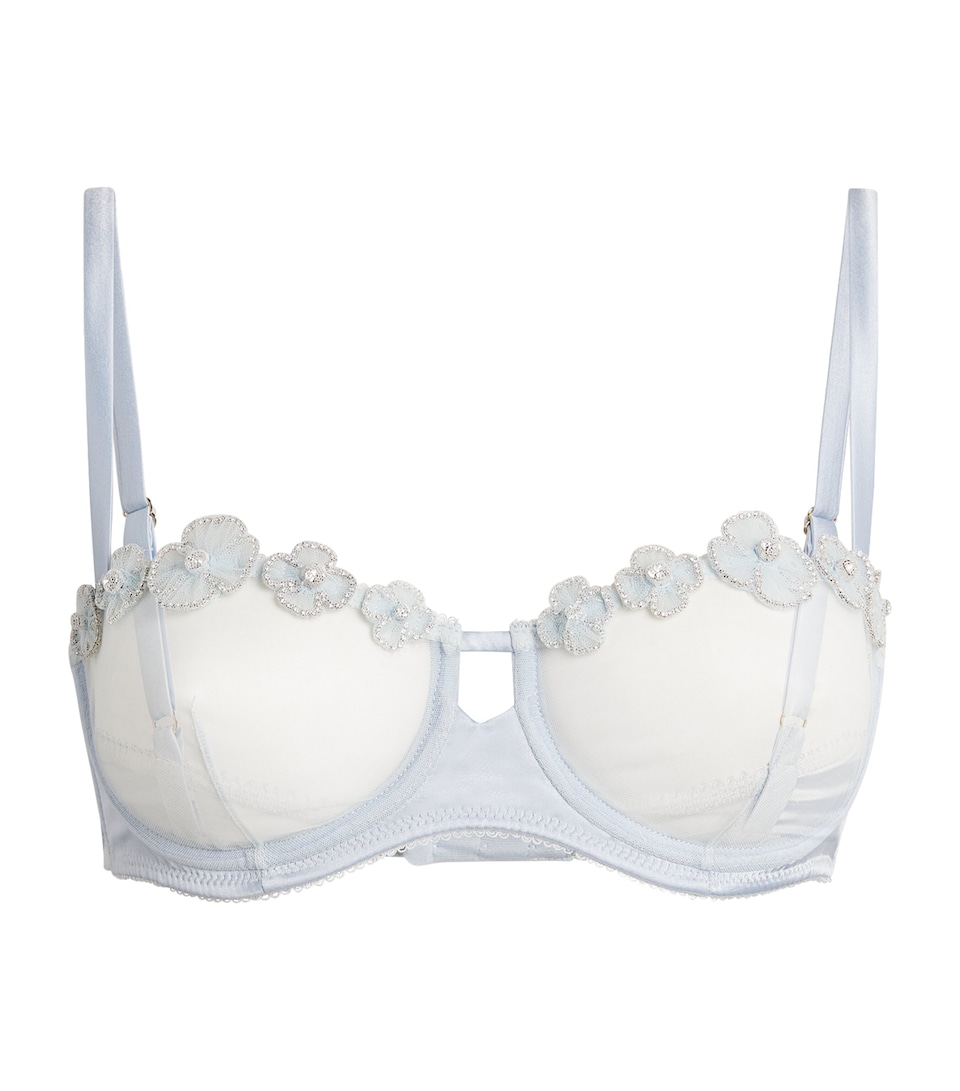 Kiki de Montparnasse Silk-Blend Chouchou Balconette Bra Glace/glace